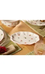 Petite Fleur Çiçek Desenli Oval Servis Tabağı 24 cm